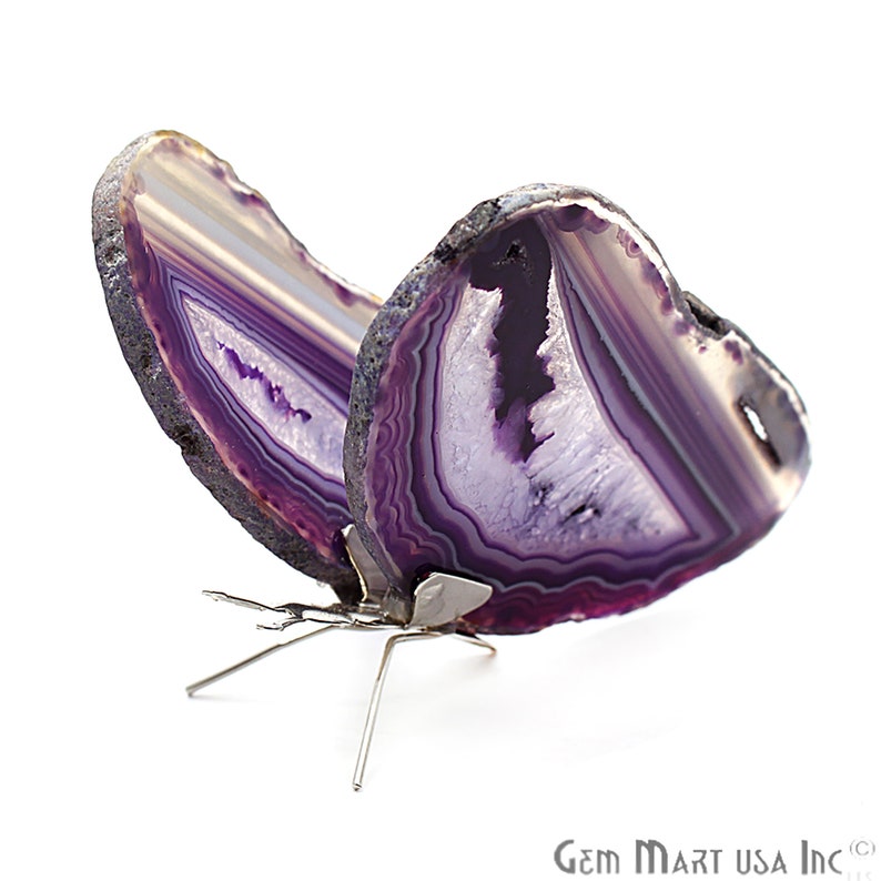 Natural Agate Geode Home Decor Butterfly